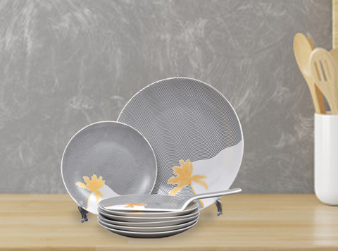 8Pcs Palm Tree Ceramic Cake Set