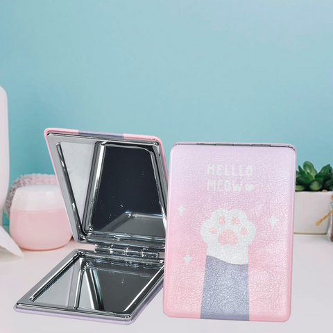 Hello Meow Folding Portable Pocket Mirror