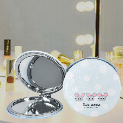 Cute Mouse Folding Round Portable Pocket Mirror