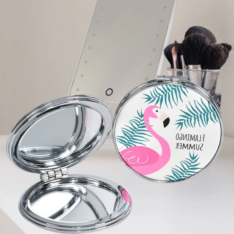 Duck Design Folding Round Portable Pocket Mirror
