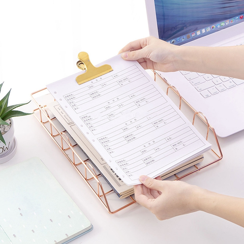 File Rack Tray- Gold Wire