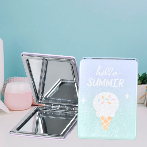 Hello Summer Folding Portable Pocket Mirror