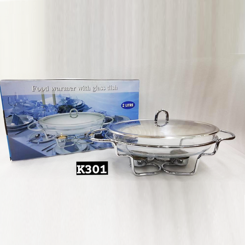 Glass Food Warmer With Metal Lid