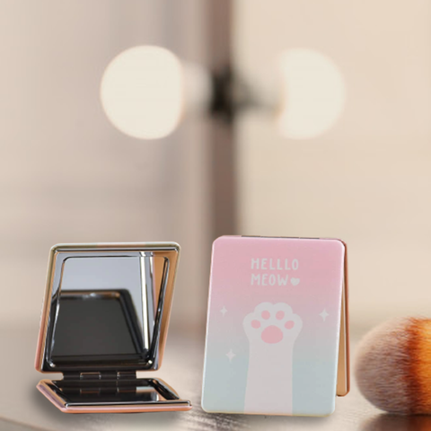 Hello Meow Folding Portable Pocket Mirror