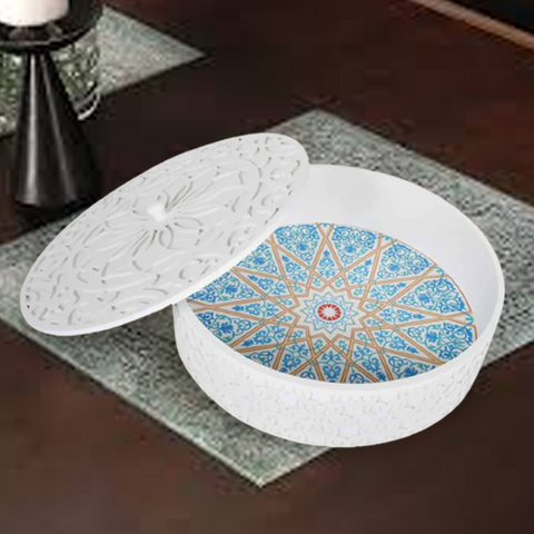 Floral Art Round Hot Pot