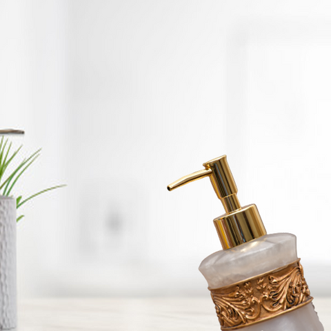 6Pcs Jade Design Embroidered Porcelain Bathroom Accessories