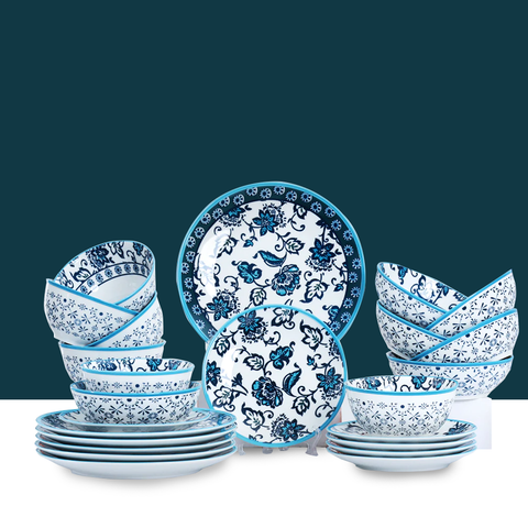 24Pcs Multi-colored Ceramic Dinner Set