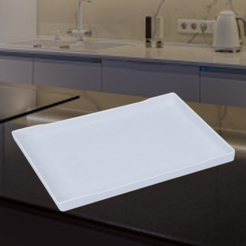 Serving Tray- White Rectangular Melamine Snow