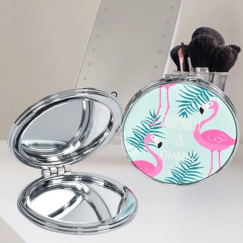 Duck Design Folding Round Portable Pocket Mirror