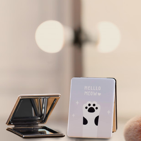Hello Meow Folding Portable Pocket Mirror