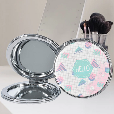 Hello Design Folding Round Portable Pocket Mirror
