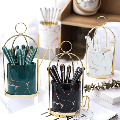 7Pcs Novel Design Cutlery With Modern Style Spoon Holder