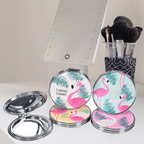 Duck Design Folding Round Portable Pocket Mirror