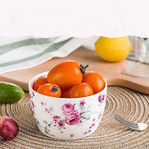 4Pcs Floret Ceramic Sealed Bowls