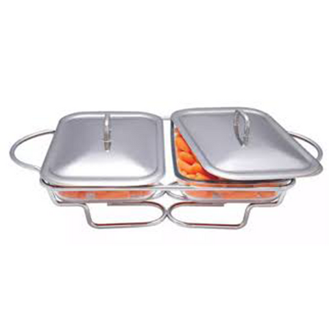 Glass Food Warmer With Stainless Steel Lid
