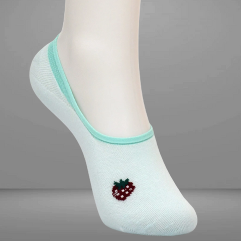 5 Packs Berry Design Premium Cotton No Show Ankle Socks