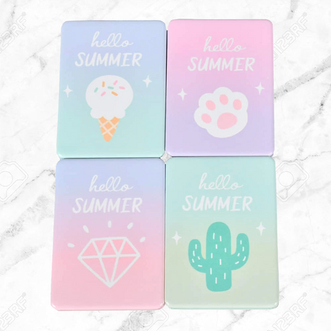 Hello Summer Folding Portable Pocket Mirror