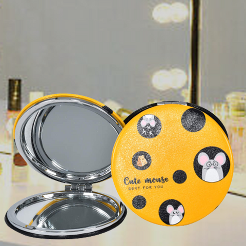 Cute Mouse Folding Round Portable Pocket Mirror