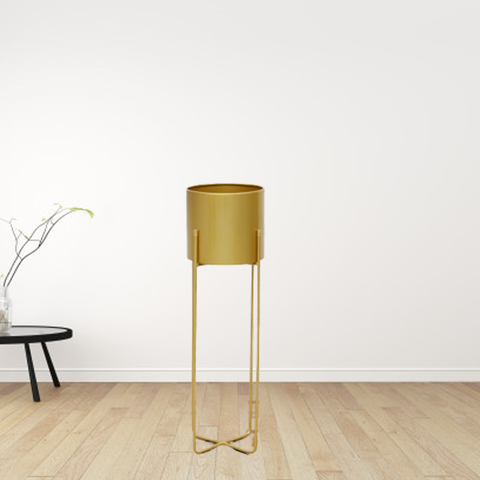 Gold Planter Flower Pot With Gold Stand