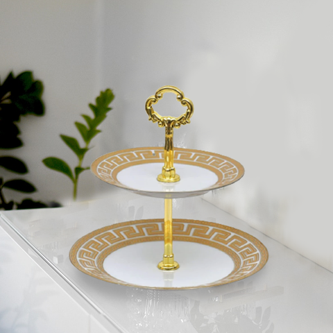 2 Tier Versace Pattern Dessert Tray