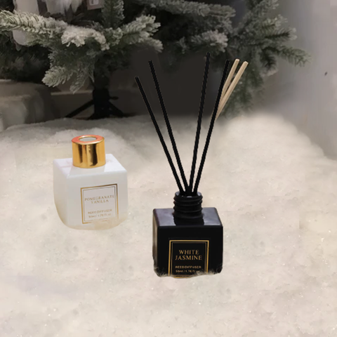 2Pcs Splendor Marble Pattern Reed Diffuser With Sticks