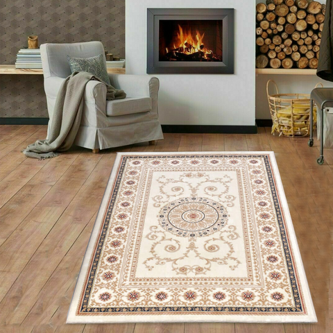 Beige Roman Thick And Cozy Floor Rug