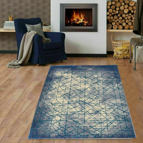 Olympic Blue Thick And Cozy Floor Rug