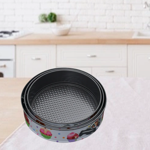 3Pcs White Non Stick Round Baking Tin