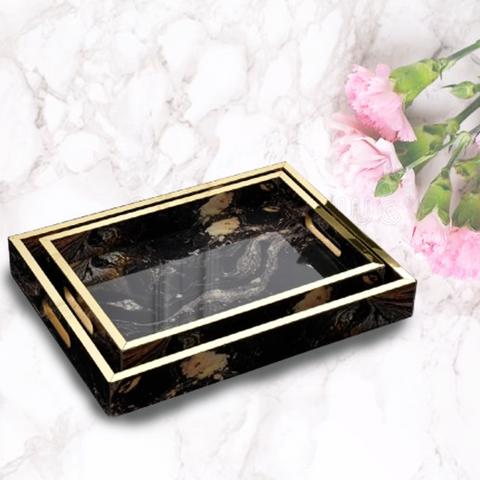 Pair of Abstract Design Trays