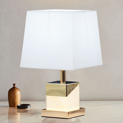 Table Lamp Retro Square Glass Bottom