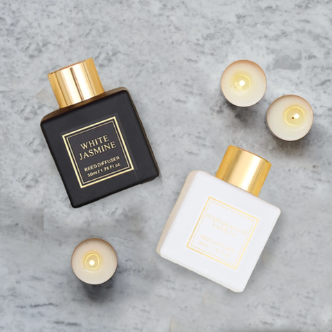 2Pcs Splendor Marble Pattern Reed Diffuser With Sticks