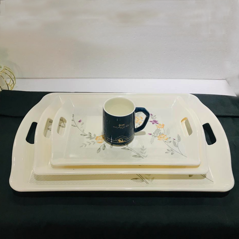 Printed Melamine Trays-Pack of 3