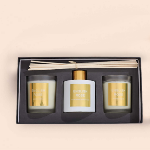 3Pcs Pastel Fragrance Room Diffuser With Sticks And Scented Candles