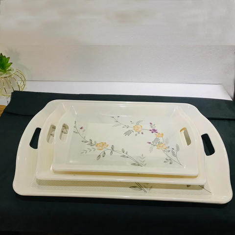 Printed Melamine Trays-Pack of 3