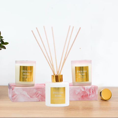 3Pcs Pastel Fragrance Room Diffuser With Sticks And Scented Candles