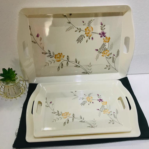 Printed Melamine Trays-Pack of 3