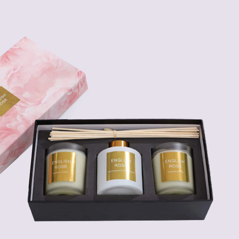 3Pcs Pastel Fragrance Room Diffuser With Sticks And Scented Candles