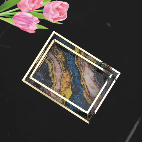 Abstract Art Rectangle Trays (Pair)