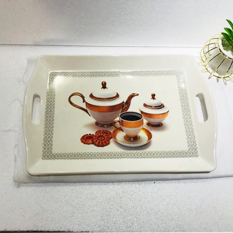 2pcs Kettle Pattern Melamine Trays