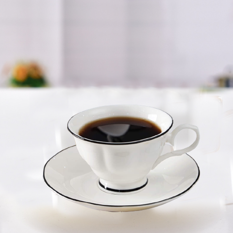 13Pcs Raven Black Border Porcelain Cup Set