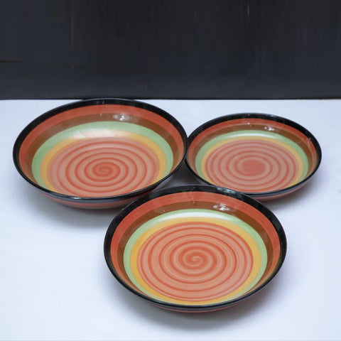3Pcs Ceramic Colored Plates