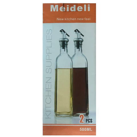 2Pcs Cooking Oil Glass Seasoning Bottle