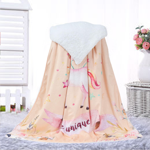 Cozy Unicorn Sherpa Baby Blanket