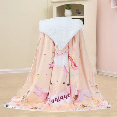 Cozy Unicorn Sherpa Baby Blanket