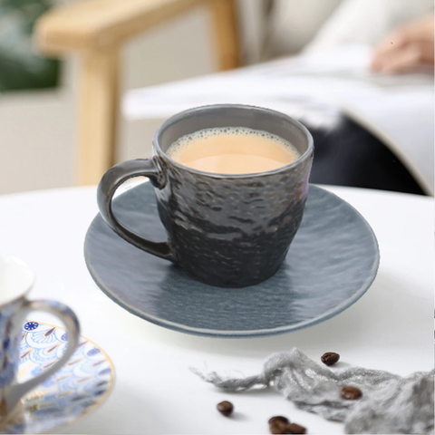 12Pcs Charcoal Stone Lan Assorted Cup Set