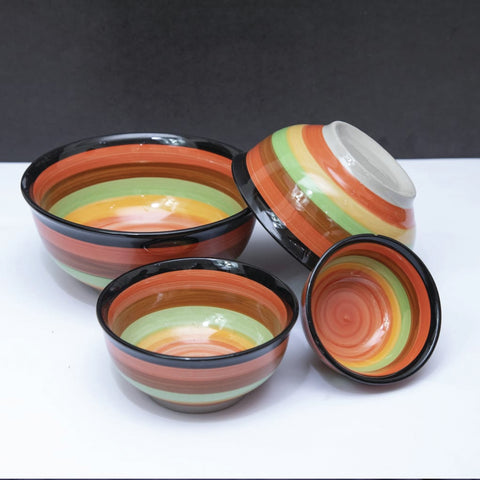 4Pcs Multi Ceramic Food Serving Bowls
