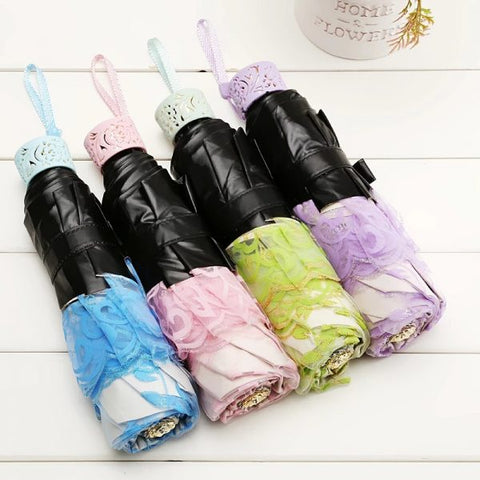 Embroidery Blue Umbrella