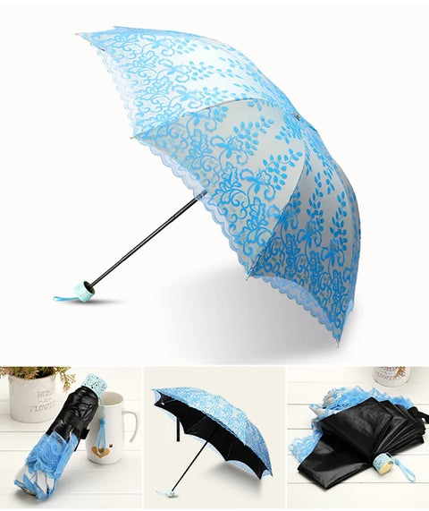 Embroidery Blue Umbrella