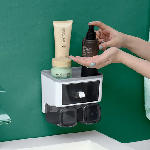 Black N White Plasticware Toothbrush Organizer