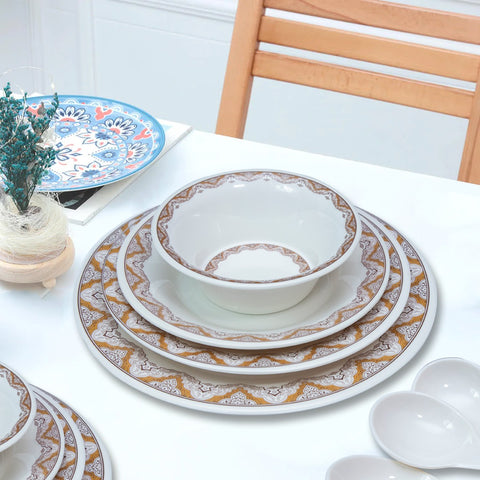 24Pcs Zig Zag Melamine Dinner Set